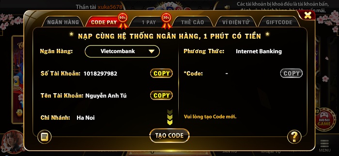 Sin88 hướng dẫn quy trình nạp tiền nhanh chóng chỉ với vài bước đơn giản