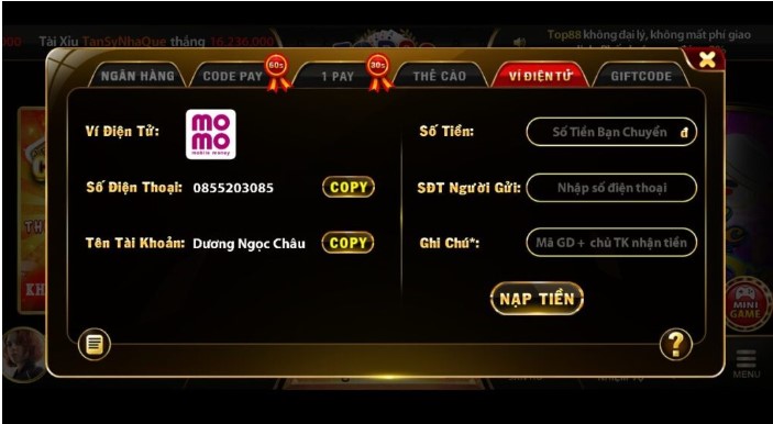 Sin88 hướng dẫn quy trình nạp tiền nhanh chóng chỉ với vài bước đơn giản