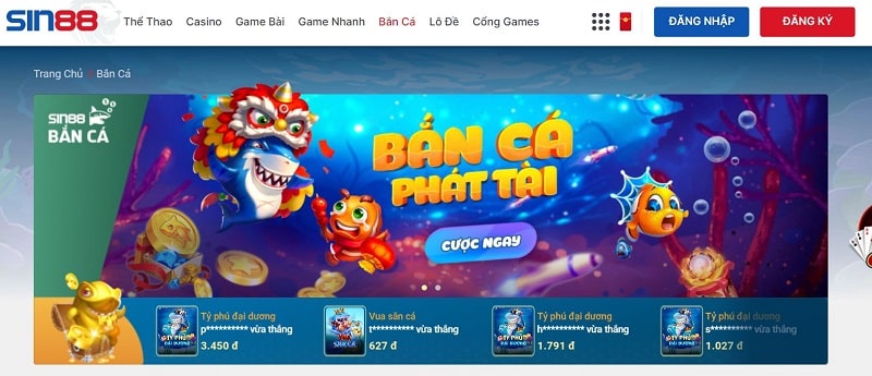 Cao thủ săn tiền thưởng với siêu phẩm bắn cá Sin88 siêu hot